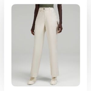 Lululemon Size 25, Neutral Ivory, City Sleek 5 Pocket Wide Leg Utilitech Pant
